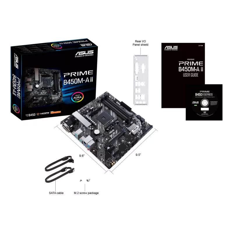 Mātesplate ASUS PRIME B450M-A II AMD B450 Socket AM4 micro ATX