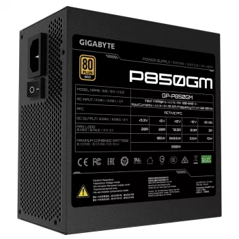 GIGABYTE P850GM barošanas bloks 850 W 20+4 kontaktu ATX ATX Melns