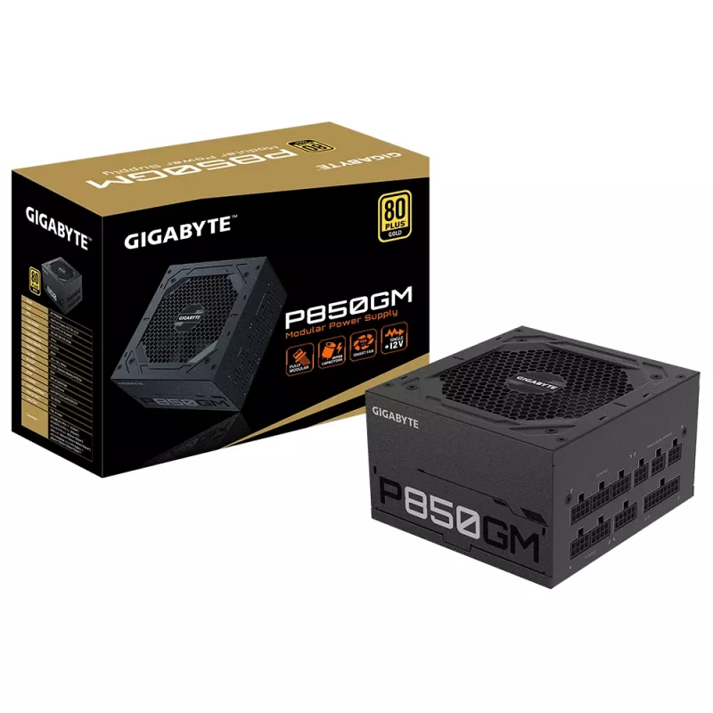 GIGABYTE P850GM barošanas bloks 850 W 20+4 kontaktu ATX ATX Melns