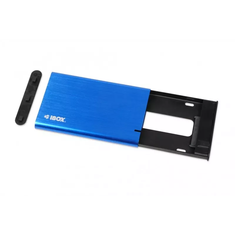 HDD/SSD korpuss IBOX HD-05 — 2,5 collu SATA III, USB 3.2 Gen 1 (Micro-USB B), līdz 10 TB, zils