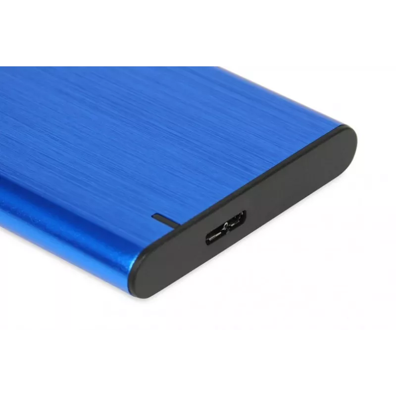HDD/SSD korpuss IBOX HD-05 — 2,5 collu SATA III, USB 3.2 Gen 1 (Micro-USB B), līdz 10 TB, zils