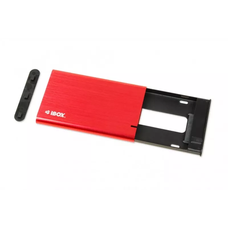 HDD/SSD korpuss IBOX HD-05 sarkans 2,5 collu — USB 3.2 Gen 1 (5 Gbit/s), JMicron JMS578, līdz 10 TB