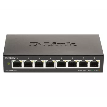 D-Link DGS-1100-08V2 Pārvaldāms L2 Gigabit Ethernet (10/100/1000) Melns