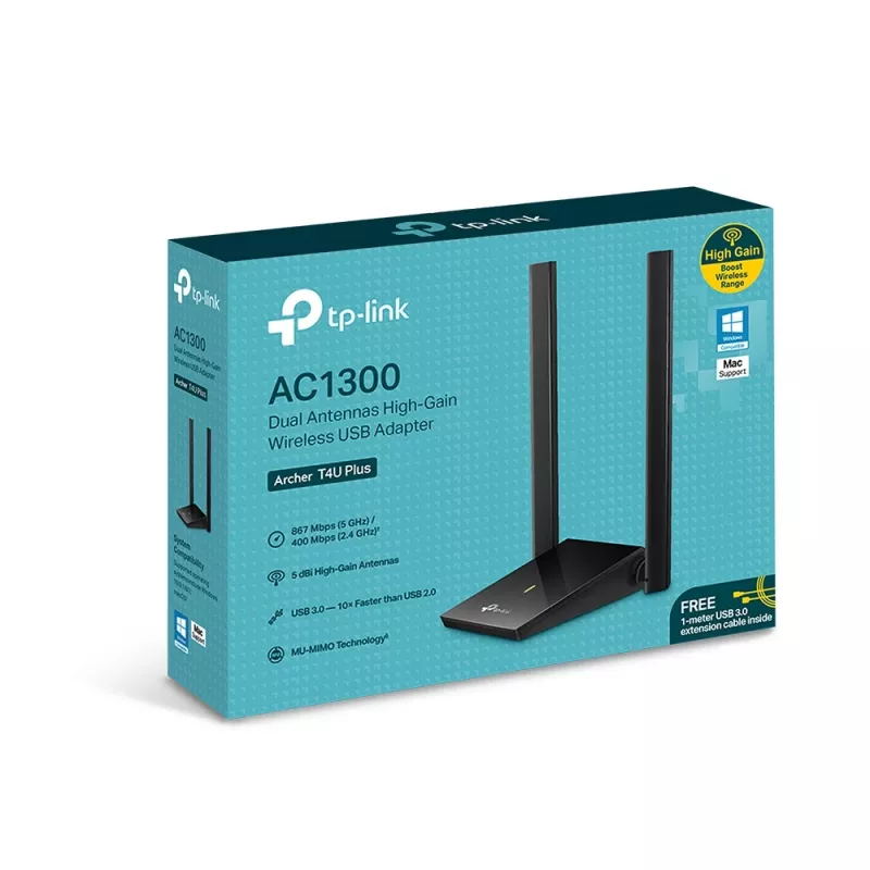 Bezvadu adapteris TP-Link Archer T4U Plus Divjoslu Wi-Fi 5