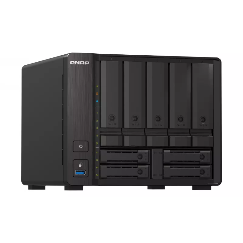QNAP TS-H973AX NAS Tornis Ryzen Embedded V1500B 32 GB DDR4 0 TB QuTS hero Melns