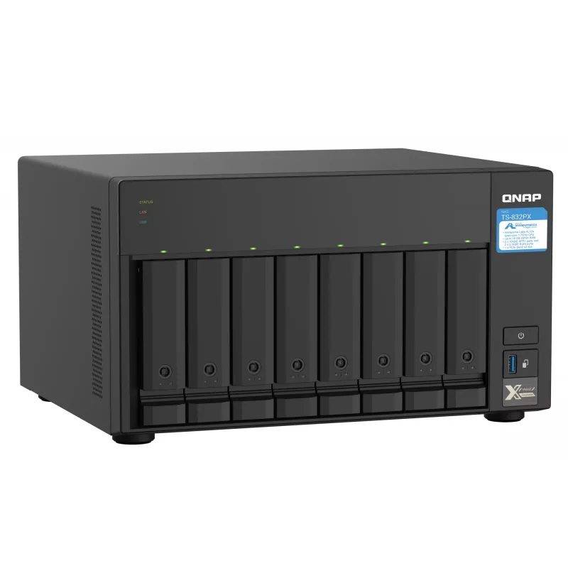 QNAP TS-832PX NAS Tornis Annapurna Labs AL324 4 GB DDR4 0 TB QNAP Turbo System Alumīnijs, Melns