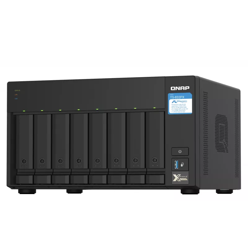 QNAP TS-832PX NAS Tornis Annapurna Labs AL324 4 GB DDR4 0 TB QNAP Turbo System Alumīnijs, Melns