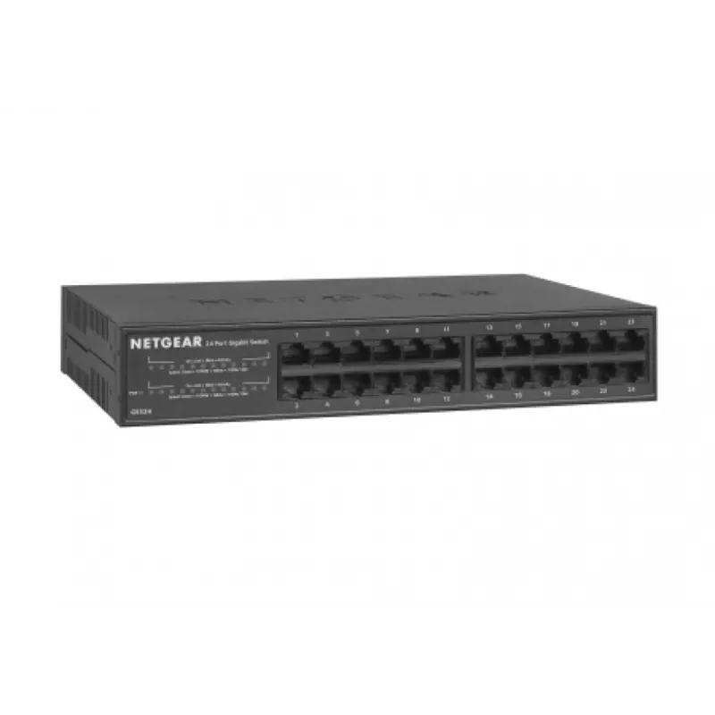 NETGEAR GS324 Nepārvaldāms Gigabitu Ethernet (10/100/1000) Melns
