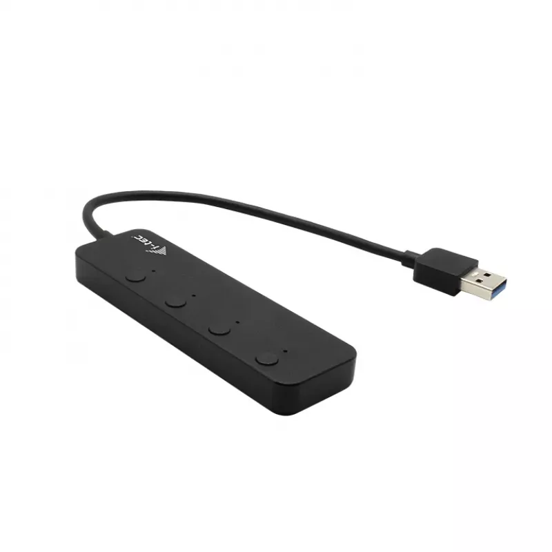 USB centrmezgls i-tec USB 3.0 Metal HUB 4 porti ar individuāliem ieslēgšanas/izslēgšanas slēdžiem