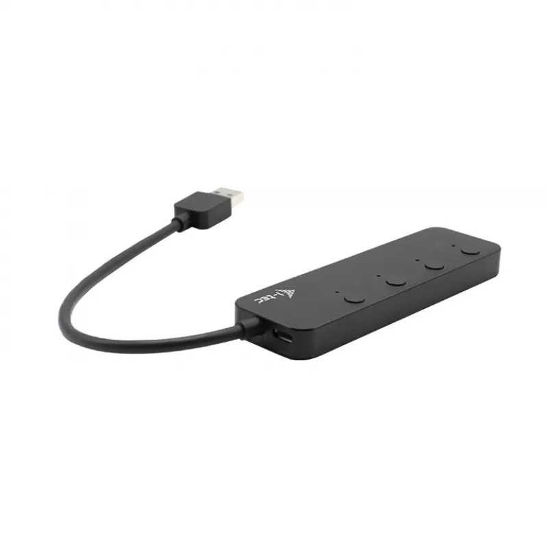 USB centrmezgls i-tec USB 3.0 Metal HUB 4 porti ar individuāliem ieslēgšanas/izslēgšanas slēdžiem