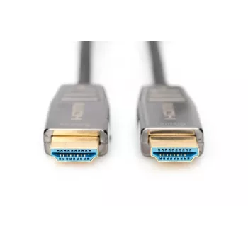 DIGITUS HDMI AOC hibrīda-optiskās šķiedras savienojuma kabelis, A tipa vīriešu/vīriešu, 10m, UHD 8K@60Hz, CE, melns