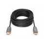 DIGITUS HDMI AOC hibrīda šķiedras savienojuma kabelis, A tipa M/M, 15m UHD 8K@60Hz, CE, melns