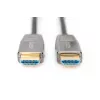 DIGITUS HDMI AOC hibrīda šķiedras savienojuma kabelis, A tipa M/M, 15m UHD 8K@60Hz, CE, melns