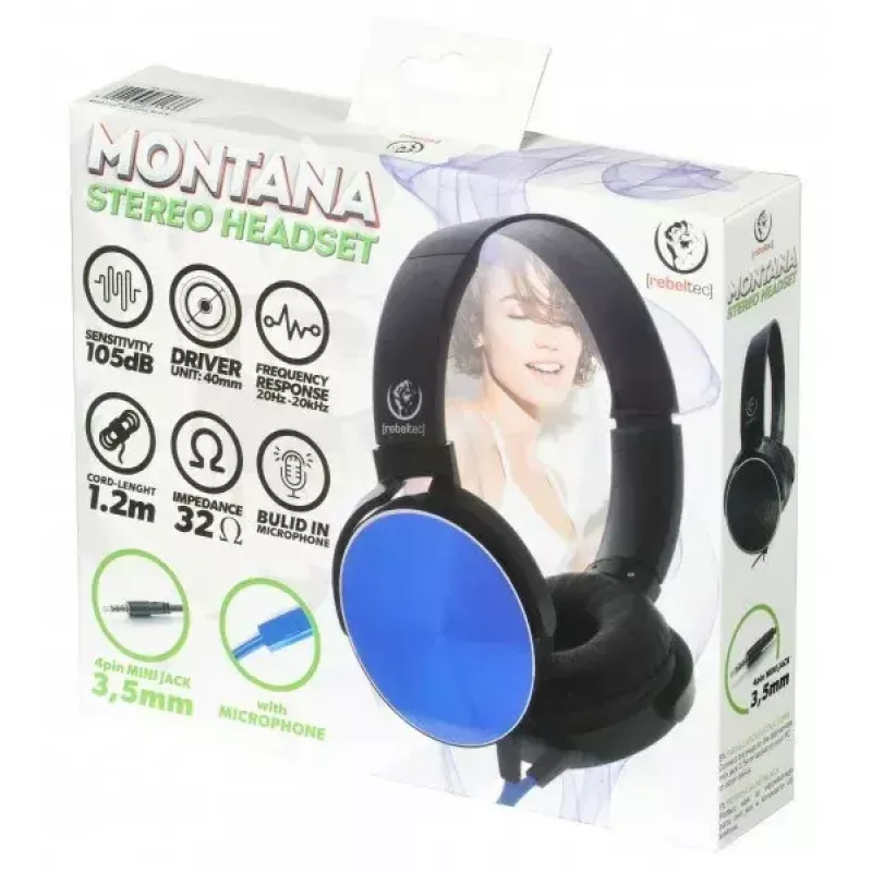 Stereo austiņas Rebeltec MONTANA BLU