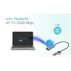 “i-tec Metal USB-C/USB-A 2.5Gbps Ethernet” adapteris, vadu, USB Type-A/USB Type-C, Ethernet, 2500 Mbit/s, pelēks