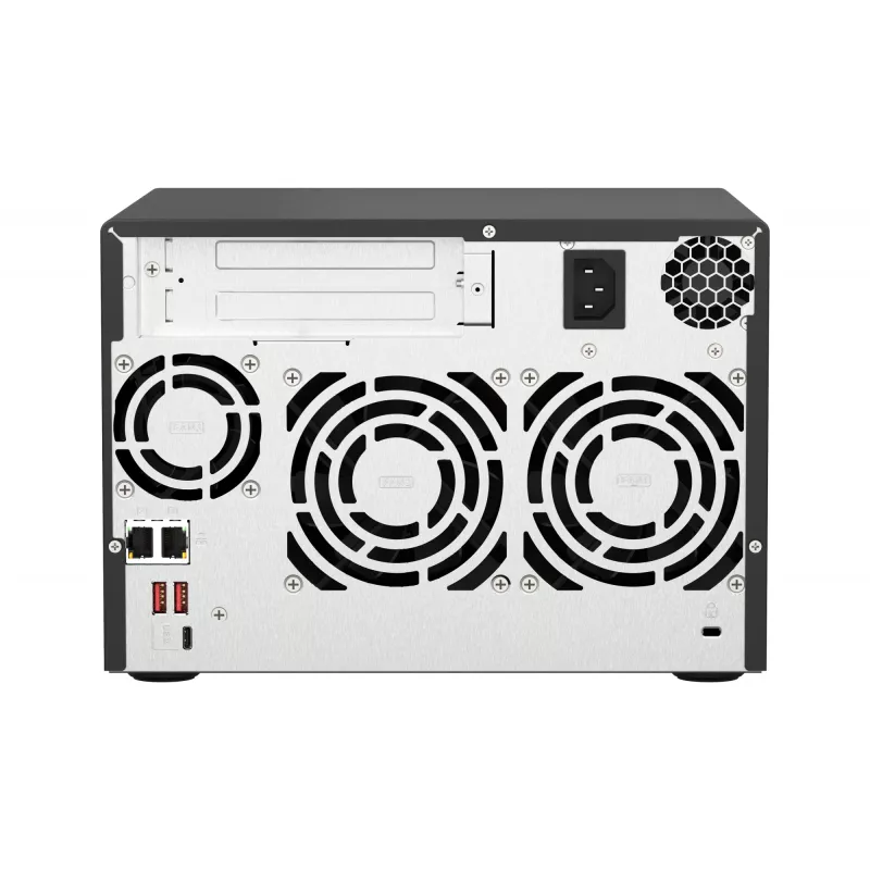 QNAP TS-673A NAS Tornis Ryzen Embedded V1500B 8 GB DDR4 0 TB QNAP Turbo System Melns