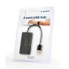 USB centrmezgls Gembird UHB-U2P4-04 — 4 pieslēgvietu USB 2.0, plug-and-play, melns, 480 Mbit/s