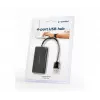USB centrmezgls Gembird UHB-U2P4-04 — 4 pieslēgvietu USB 2.0, plug-and-play, melns, 480 Mbit/s