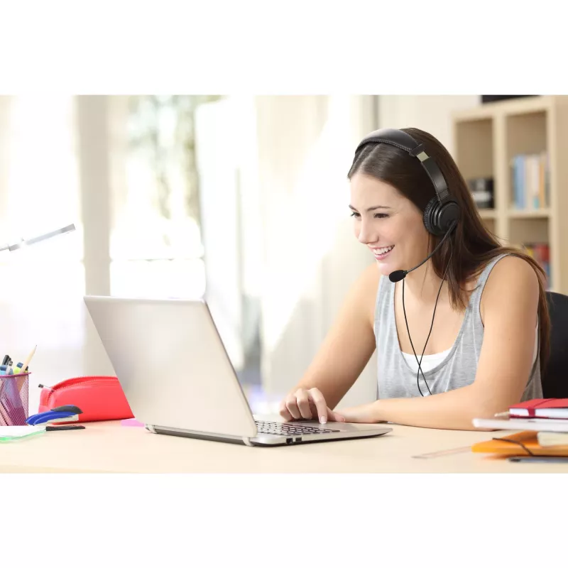 Kensington Classic USB-C austiņas ar mikrofonu, vadu, zvaniem/mūzikai, austiņas, melna