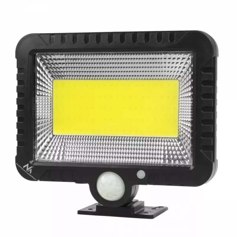 Āra saules LED prožektors MACLEAN MCE438, 5W, 400 lm, IP44, Li-Ion 5.2V, piestiprināms pie sienas, balta gaisma, melns