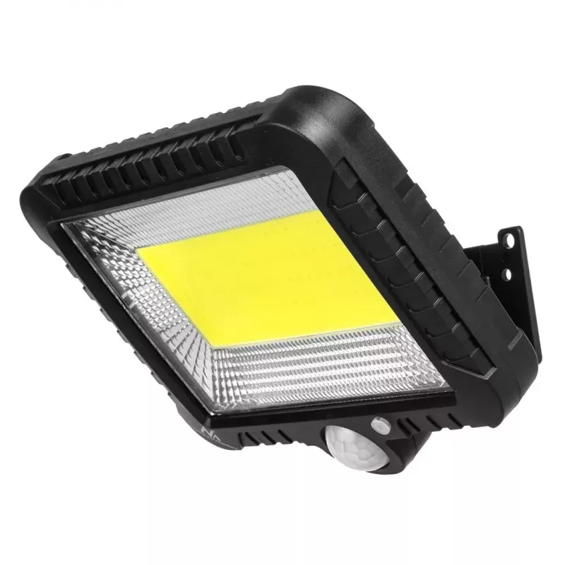 Āra saules LED prožektors MACLEAN MCE438, 5W, 400 lm, IP44, Li-Ion 5.2V, piestiprināms pie sienas, balta gaisma, melns