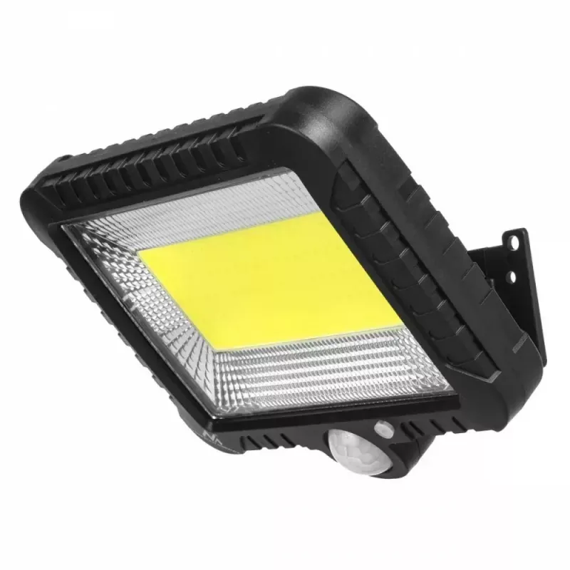 Āra saules LED prožektors MACLEAN MCE438, 5W, 400 lm, IP44, Li-Ion 5.2V, piestiprināms pie sienas, balta gaisma, melns