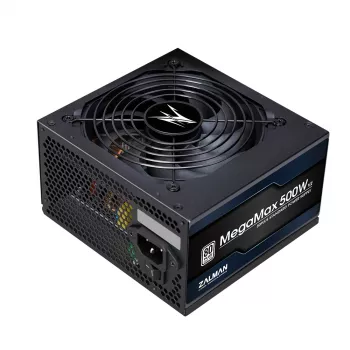 Zalman ZM500-TXII V2 MegaMax 80PLUS 230V EU STANDARD sertificēts augstas efektivitātes PCI-E barošanas bloks 500 W 20+4 pin ATX melns