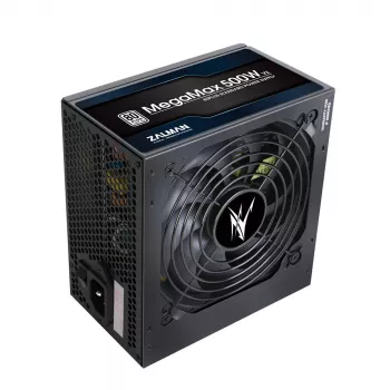 Zalman ZM500-TXII V2 MegaMax 80PLUS 230V EU STANDARD sertificēts augstas efektivitātes PCI-E barošanas bloks 500 W 20+4 pin ATX melns