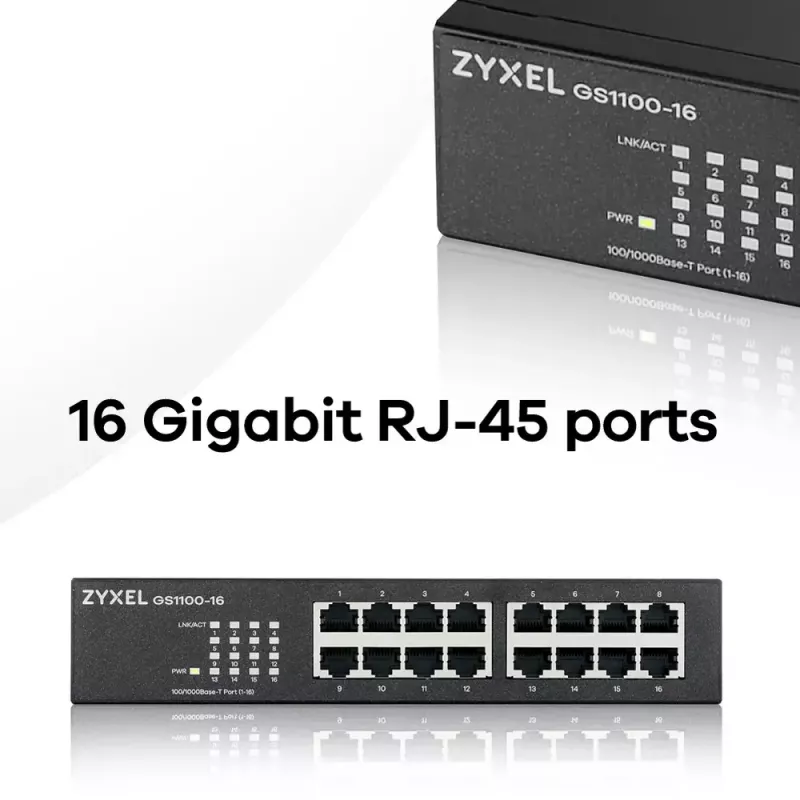 Zyxel GS1100-16 Nepārvaldāms Gigabit Ethernet (10/100/1000)