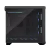 PC torņa korpuss Fractal Design Torrent Tower Black — atbalsta ATX/EATX/ITX, 2x180mm priekšējie ventilatori, 2x3.5 collu sloti, 4x2.5 collu sloti, rūdīts stikls