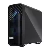 PC torņa korpuss Fractal Design Torrent Tower Black — atbalsta ATX/EATX/ITX, 2x180mm priekšējie ventilatori, 2x3.5 collu sloti, 4x2.5 collu sloti, rūdīts stikls