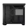 PC torņa korpuss Fractal Design Torrent Tower Black — atbalsta ATX/EATX/ITX, 2x180mm priekšējie ventilatori, 2x3.5 collu sloti, 4x2.5 collu sloti, rūdīts stikls