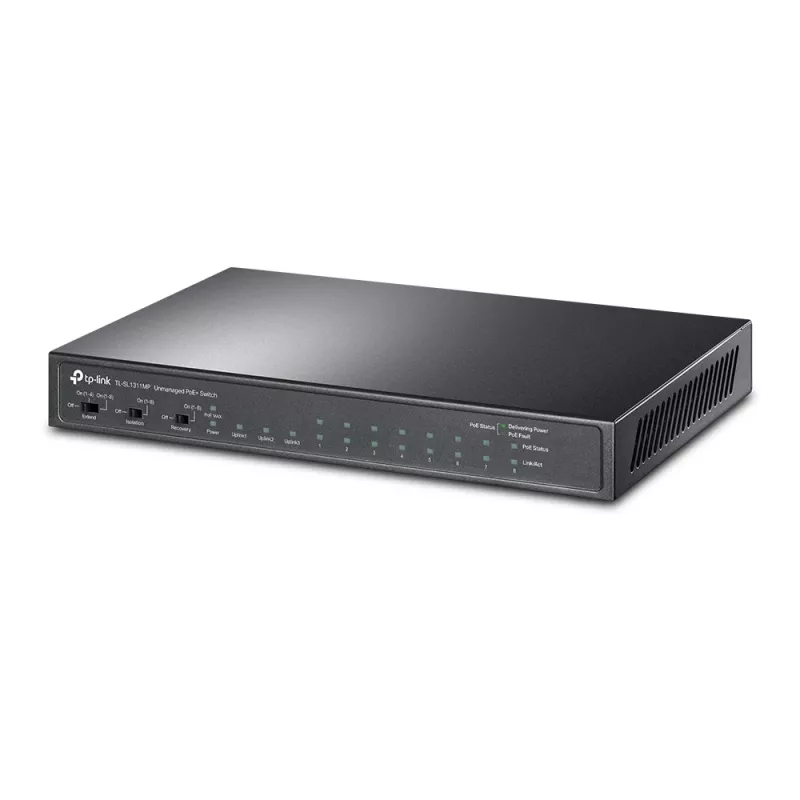 TP-Link 8 portu 10/100Mbps + 3 portu Gigabit darbvirsmas slēdzis ar 8 portu PoE+