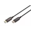 DIGITUS DisplayPort AOC hibrīda optiskās šķiedras savienojuma kabelis V/V UHD 8K@60Hz, CE, melns 15m