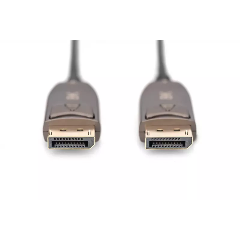 DIGITUS DisplayPort AOC hibrīda optiskās šķiedras savienojuma kabelis V/V UHD 8K@60Hz, CE, melns 15m