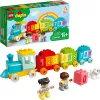 LEGO DUPLO ciparu vilciens 10954 – agrīnās mācīšanās vilciens ar numurētiem vagoniem skaitīšanai un šķirošanai