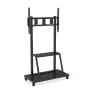 Pārnēsājams plakanā paneļa grīdas statīvs TECHLY Signage Display Mount ICA-TR30 — 55 līdz 100 collu ekrāniem, VESA 1200x600, maks. slodze 150 kg, riteņi, melns