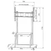 Pārnēsājams plakanā paneļa grīdas statīvs TECHLY Signage Display Mount ICA-TR30 — 55 līdz 100 collu ekrāniem, VESA 1200x600, maks. slodze 150 kg, riteņi, melns