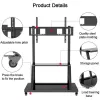 Pārnēsājams plakanā paneļa grīdas statīvs TECHLY Signage Display Mount ICA-TR30 — 55 līdz 100 collu ekrāniem, VESA 1200x600, maks. slodze 150 kg, riteņi, melns