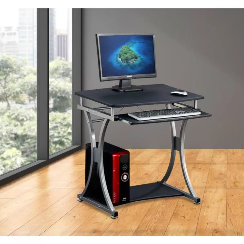 Techly Compact Desk for PC with Removable Tray, Melns Graphite ICA-TB 328BK