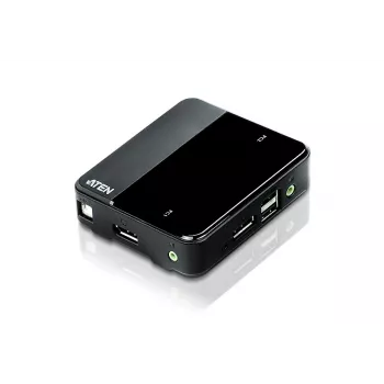 ATEN 2-portu USB 4K DisplayPort 1.2 KVM slēdzis (iekļauti KVM kabeļi)