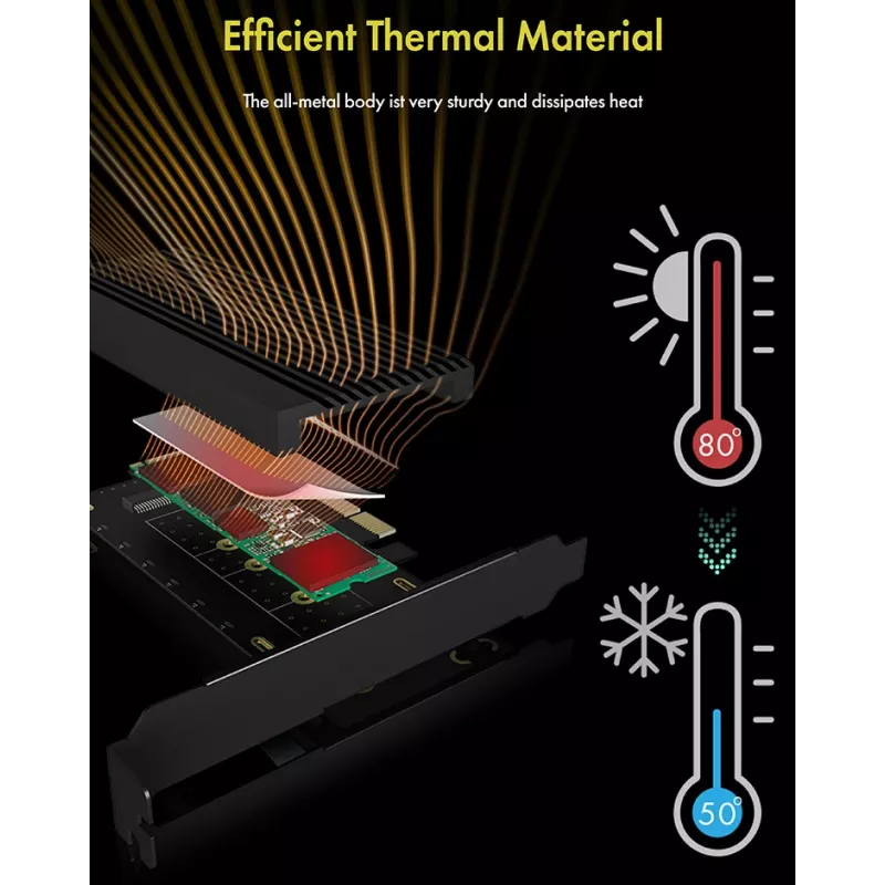 ICY BOX IB-PCI208-HS interfeisa kartes/adapteris iekšējais M.2