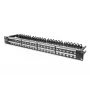 DIGITUS Modular Patch Panel, shielded 48-port, label field, 1U, rack mount, color Melns RAL 9005