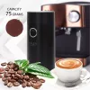 Burr grinder Adler AD4446BS — 150 W, stainless steel burrs, 75 g bean hopper, Melns