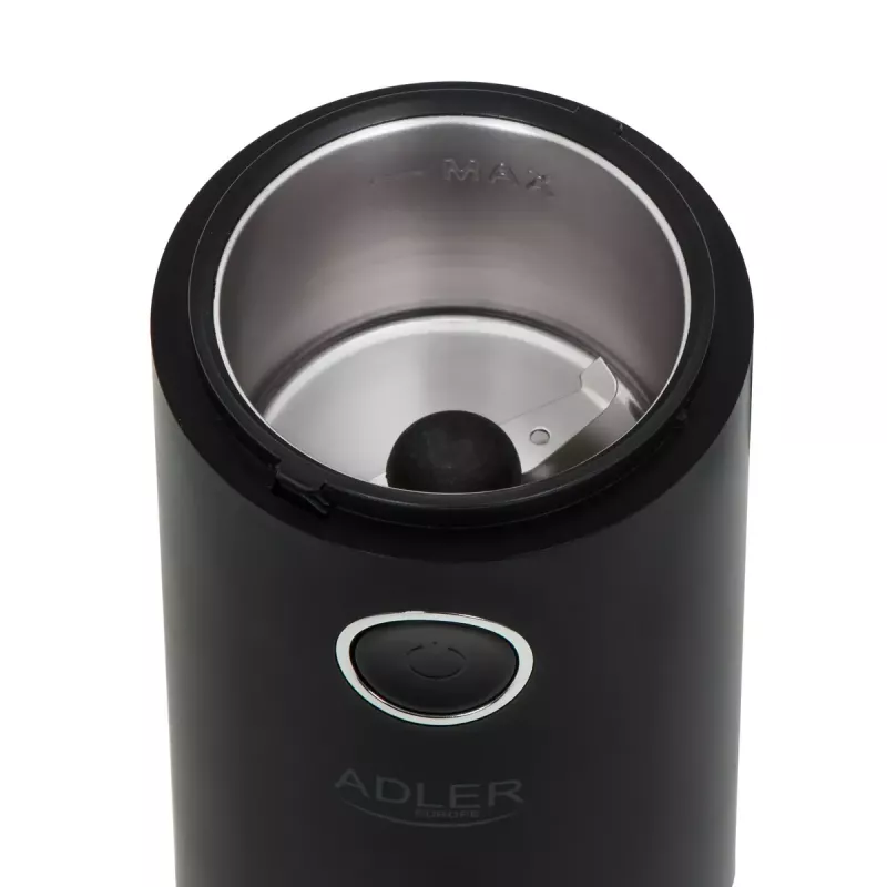 Burr grinder Adler AD4446BS — 150 W, stainless steel burrs, 75 g bean hopper, Melns
