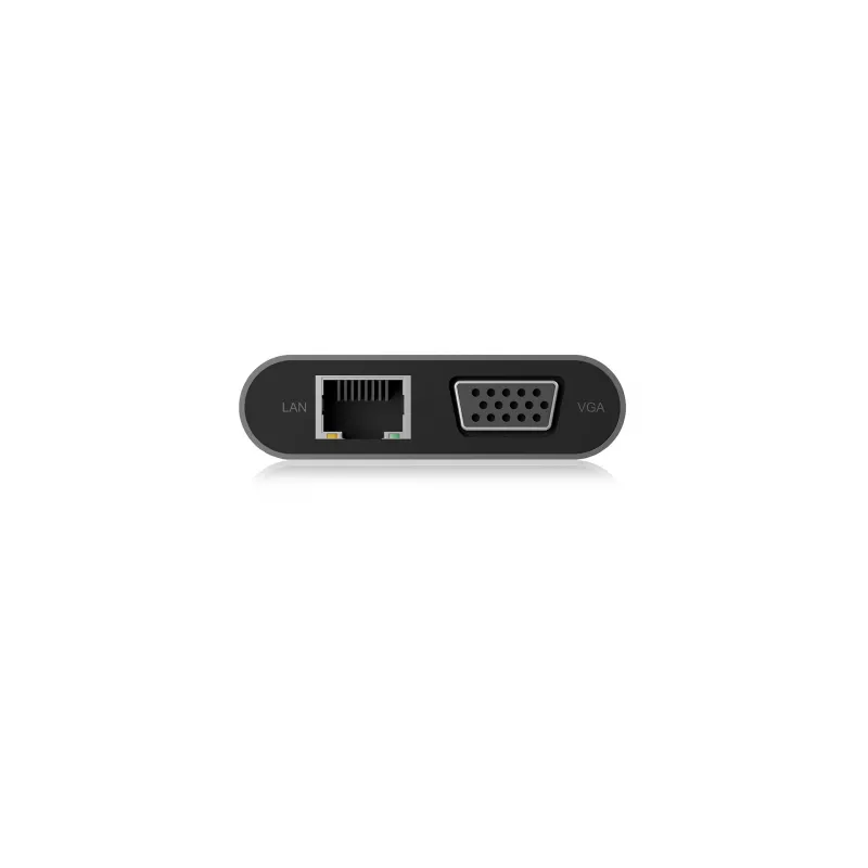 ICY BOX IB-DK4040-CPD Vadu USB 3.2 Gen 1 (3.1 Gen 1) Type-C Antracīts, Melns
