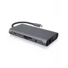 ICY BOX IB-DK4040-CPD Vadu USB 3.2 Gen 1 (3.1 Gen 1) Type-C Antracīts, Melns