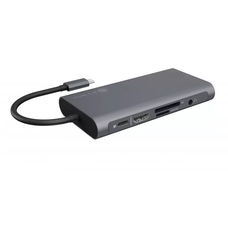 ICY BOX IB-DK4040-CPD Vadu USB 3.2 Gen 1 (3.1 Gen 1) Type-C Antracīts, Melns