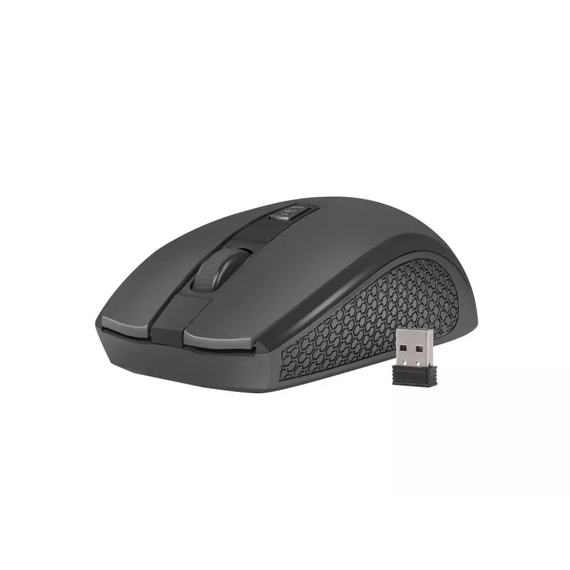 Bezvadu optiskā pele NATEC Jay 2 RF — 2.4 GHz, 1600 DPI, abpusēja, 4 pogas, melna