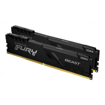 Kingston Technology FURY Beast 16GB 3200MT/s DDR4 CL16 DIMM (komplektā 2 gab.) melns